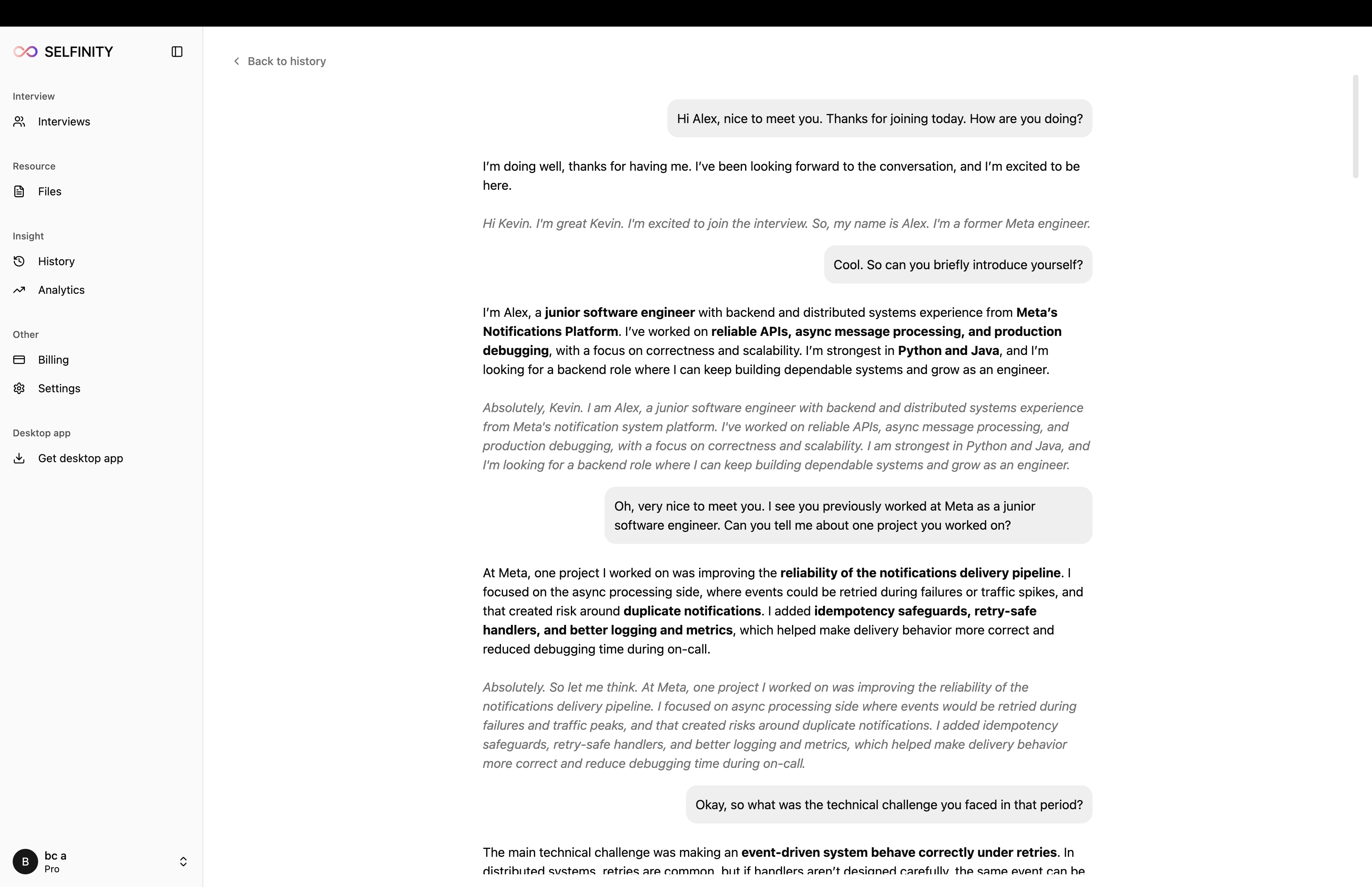 History page